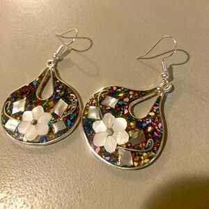 NWT Multicolor Floral Teardrop Earrings. Navajo depot gallant nm